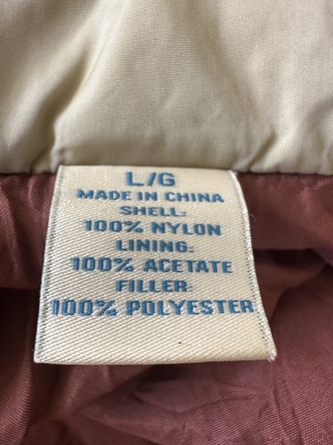 TOMMY BAHAMA Quilted Vest Mens Large L Tan Full Zip Nylon Pockets Snap - Picture 19 of 20