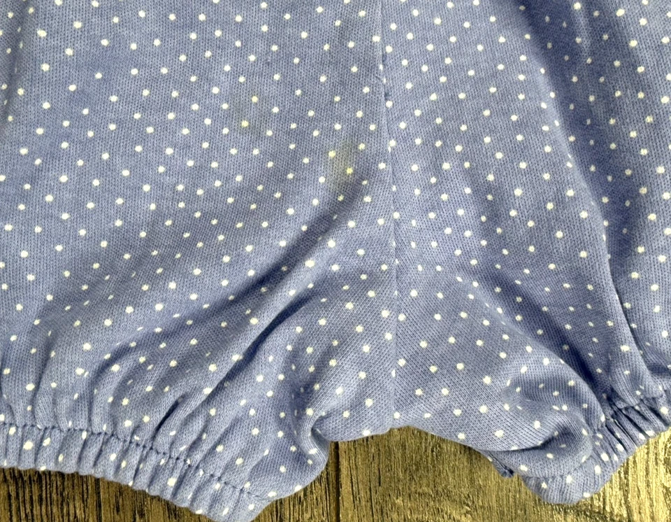 Ropa Bebé Niña Nueva Vintage Primeros Momentos 6-9 Meses Azul Lunares Abeja Mameluco Foto 4 de 4
