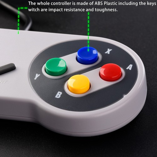 2 Pack USB Super SNES Controller Retro Classic PC Game Gamepad for Mac Raspberry - Picture 2 of 7