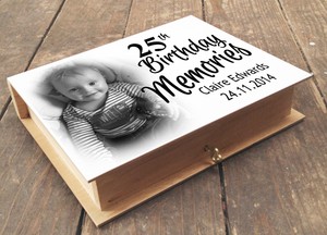 Personalised Wooden Memory Box And Photo Album 25th Birthday Present Ebay