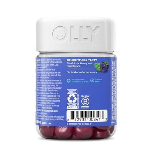 OLLY Extra Strength Sleep Gummies 50 Count Blackberry Mint Melatonin L Theanine - Bild 10 von 11