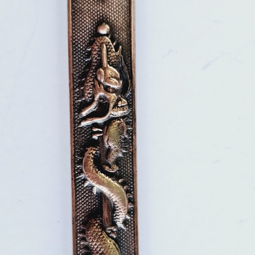 Forchetta da dessert Kozuka by Gorham in metallo misto sterling con drago serpente XIX secolo - Foto 6 di 19