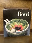 VINTAGE Salad Bowl Leonard Silver Mfg. Crystal Salad Bowl  #350 W Utensil