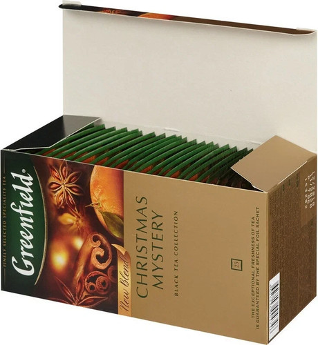 Greenfield Black Tea Christmas Mystery 25 Teebeutel Made in Russia RF NO GMO - Bild 2 von 4
