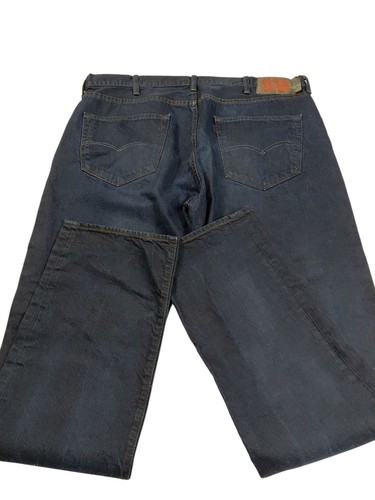 Jeans vintage Y2K Levi's 501 uomo 38x34 bottoni dritti blu cerato mosca linguetta rossa - Foto 6 di 13