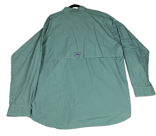 Columbia Bahama Para Hombre XL Verde Blanco Camisa A Cuadros Manga Larga Con Botones - Imagen 6 de 9