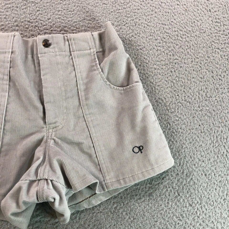 Pantalones Cortos De Colección Ocean Pacific OP Para Mujer 27 Gris Pana Playa Surf Patín Hecho en EE. UU. Foto 3 de 4