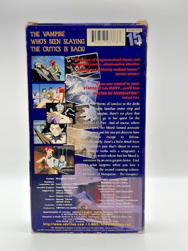 Master of Mosquiton The Vampire Blood Ties VHS Anime English Language Version - Foto 2 di 5