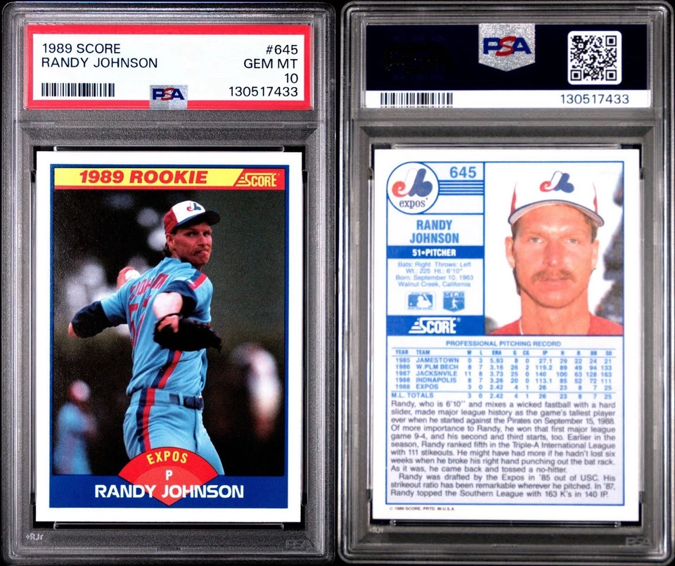 1989 Score #645 Randy Johnson PSA 10 GEM MT ⚡️⚡️ - Image 3 of 4