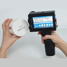 Handheld Inkjet Printer Prints Production Date and Batch Number and Expiry Date
