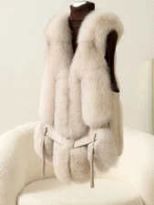 Fur vest women's coat short new young fur fox fur fur coat gilet waistcoats