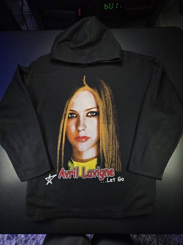 Felpa con cappuccio relaxed vintage 2002 Avril Lavigne 'Let Go' Tour, taglia L 22x28", senza difetti - Foto 2 di 15