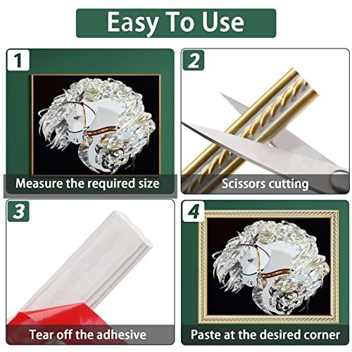 Flexible Molding Trim Wall Trim Self Adhesive Peel and 10 Feet White and Gold - Picture 6 of 7