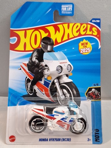 2025 Hot Wheels Honda VFR350R (RC30) White 224/250 - Picture 2 of 2