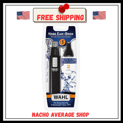 Wahl 5567-500 Ear, Nose and Brow Wet/Dry Battery Trimmer, Black, Groomsman, Men - Picture 1 of 3