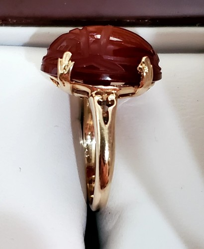 Vintage 14K Gold Egyptian Scarab Ring, Size 5? - Picture 4 of 12