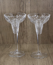 A Pair Of Waterford Marquis Gemini Glass Crystal Candlesticks - 20cm Tall