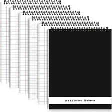 6 Pcs Legal Pad Top Spiral Bound Notebook 70 Sheets Wirebound Notepad Double Sid