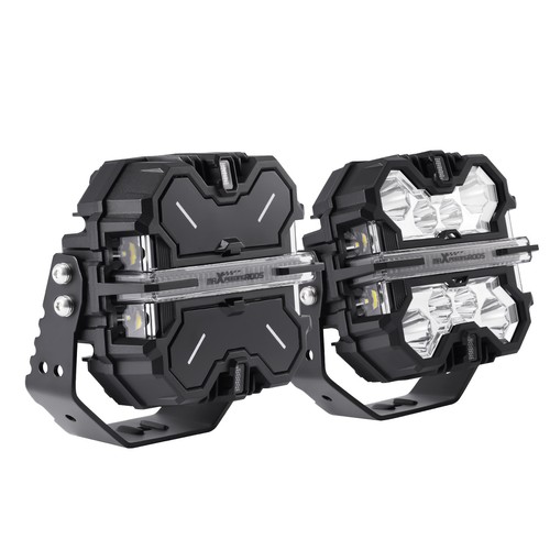 7 Inch Square LED Pod Light Bar 270° Beam Pattern White+Amber DRL Offroad Lights - Picture 17 of 20