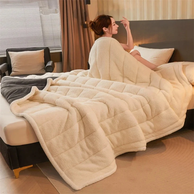 Mantas cálidas de vellón coralino para cama suaves mullidas cómodas manta de terciopelo Foto 3 de 4