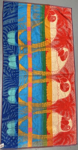 Vintage 2 Royal Terry lebendige Grafik Strandtuch Laken 60x31 bunt lebendig 80-90er - Bild 8 von 9
