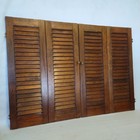 26" Tall x 36" W Wood Interior Louver Plantation Window Shutters VTG
