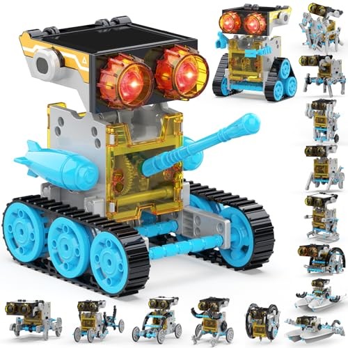 30-in-1 Solar Robot Kit - 243 Pieces, STEM Educational Building Set for Blue - Picture 2 of 7