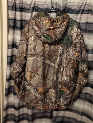 Real Tree Mens Med Hooded Jacket Full Zip Fleece Lined Outdoor Hunting Perfect - Picture 9 of 24
