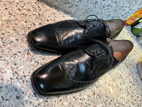 RIMINI MASSA MENS ITALIAN SHOES SIZE 45/12 BLACK BROGUE WINGTIPS LACE UP $149 - Picture 5 of 15