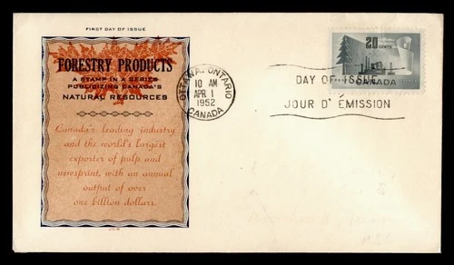 DR WHO 1952 CANADA FDC FORESTRY PRODUCTS JCR CACHET R49830