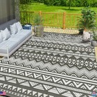 Stylish 8x10 Waterproof Reversible Outdoor Rug - Light Gray Boho Stripe Patio