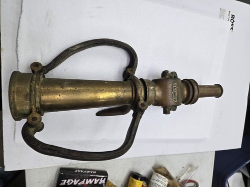 WUNDERSCHÖNE antike Vintage massive Messing Feuerwehr Schlauchtülle (CHIEF) SELTEN - Made in USA! - Bild 5 von 10