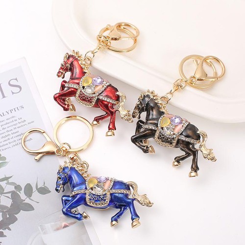 Llavero Caballo Diamantes de Imitación Elegante Animal Colgante Decorativo Llavero Bolso Dije - Imagen 9 de 27