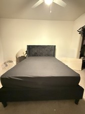 tempur pedic queen mattress used white and baby blue with cooling cover