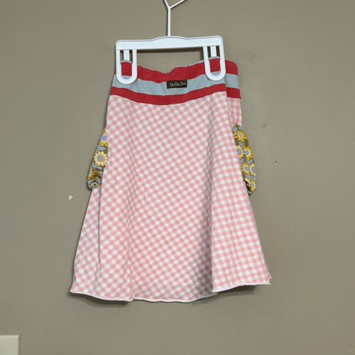 Matilda Jane Girls Serendipity Pepper Ann Skirt Gingham Floral Stripe Size 8 - Picture 3 of 6
