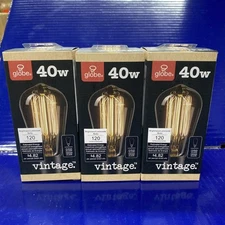 3X Globe Vintage Squirrel Cage Edison Electric Light Bulbs 40W