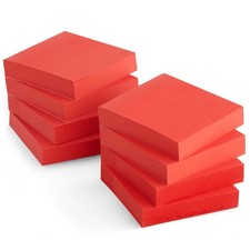 8 Pack Bright Red Sticky Notes with 100 Self-Stick Sheets Per Pad, 3 x 3 In