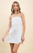 NWT Strapless Mini Dress with Bow on Back Tailored