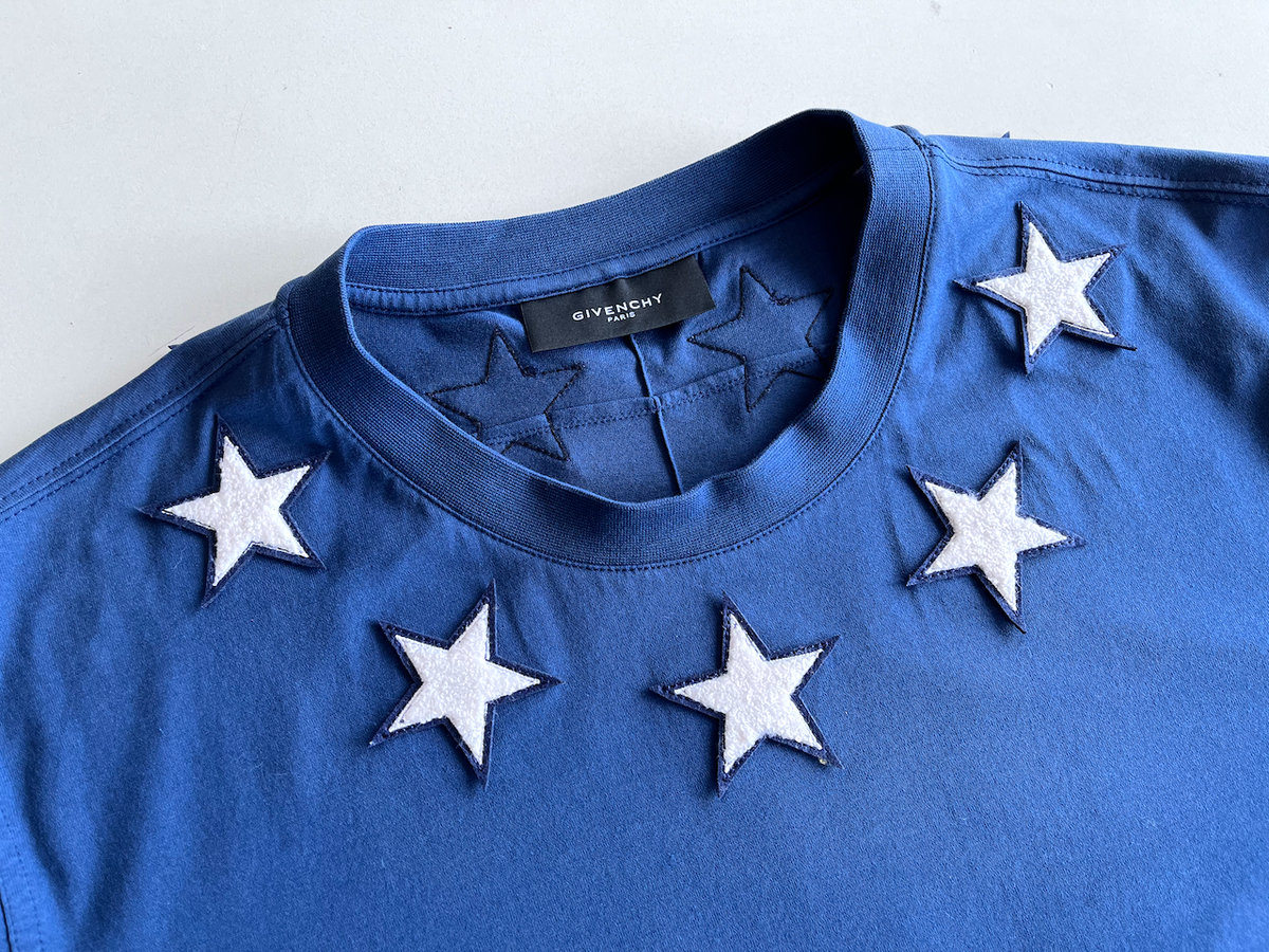 GIVENCHY Men's Blue T-Shirt with Star Patch Detail | eBay