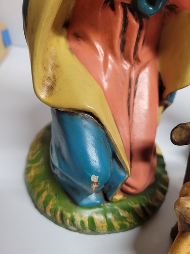 Vintage Fontanini Mary, Joseph and Jesus Paper Mache Hand Painted Italy - Picture 12 of 13