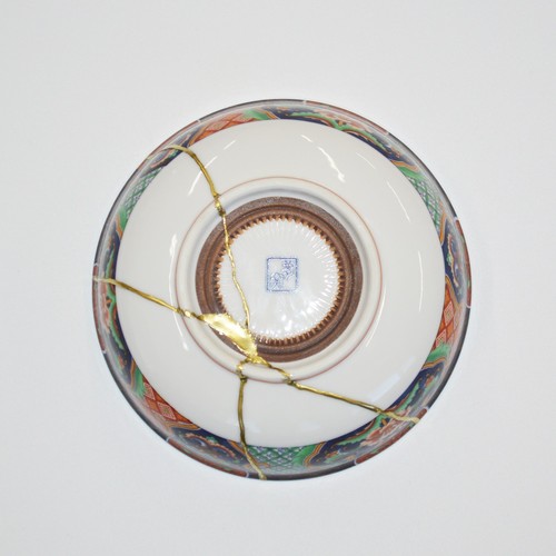 Japan's modern Kintsugi Arita ware plate pottery Japanese porcelain dish - Picture 10 of 12