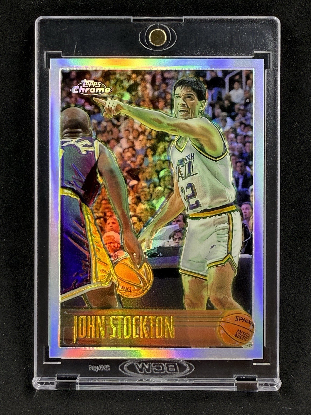 John Stockton 1996 Topps Chrome Refractor #65 R Utah Jazz HOF