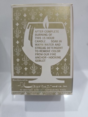 Regal Pine Scented Brandy Candle Reusable Goblet Red Golden Vtg Anchor Hocking 2 - Picture 10 of 13