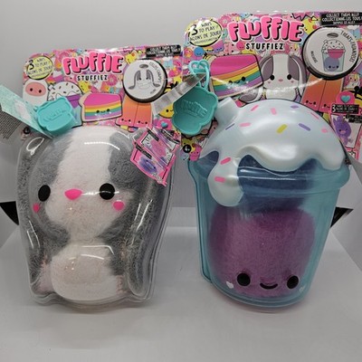 Lot of 2 Fluffie Stuffiez Plush   Bunny & Cupcake   Sealed NEW MGA Collectibles