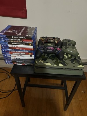 Sony PlayStation 4 Slim Console Bundle w/ 3 Controllers & PS4 Games Lot