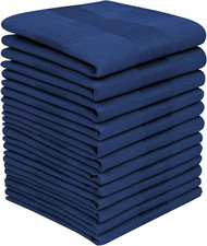 Mens Dark Blue Pure Cotton Handkerchiefs with Hem Pack of 12 Pieces Hankies