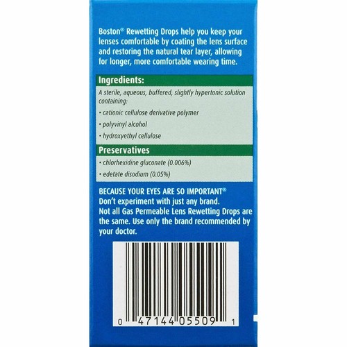 Bausch + Lomb Boston Rewetting Drops Rewets & Lubricates Soothes Eyes 0.34 Fl Oz - Picture 2 of 10