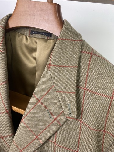 John Blades Fully Bespoke (44L) Windowpane Tweed Sport Coat Jacket Handmade - Picture 7 of 23