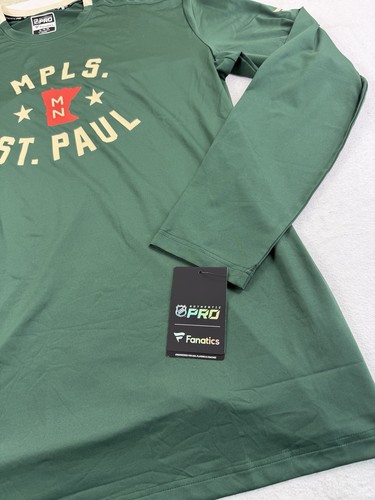 Nuovo Fanatics Pro autentico Minnesota Wild NHL MPLS. Camicia ST. PAUL L/S $70 - Foto 2 di 9