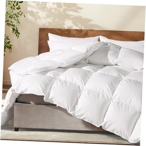 Feather Down Comforter Twin Size, All Season 100% Cotton Duvet Insert, Hotel - Picture 1 of 8